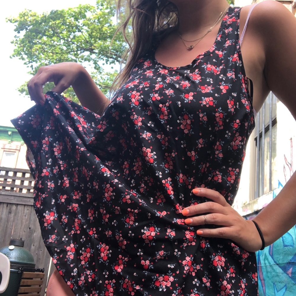 flowy floral blouse tank